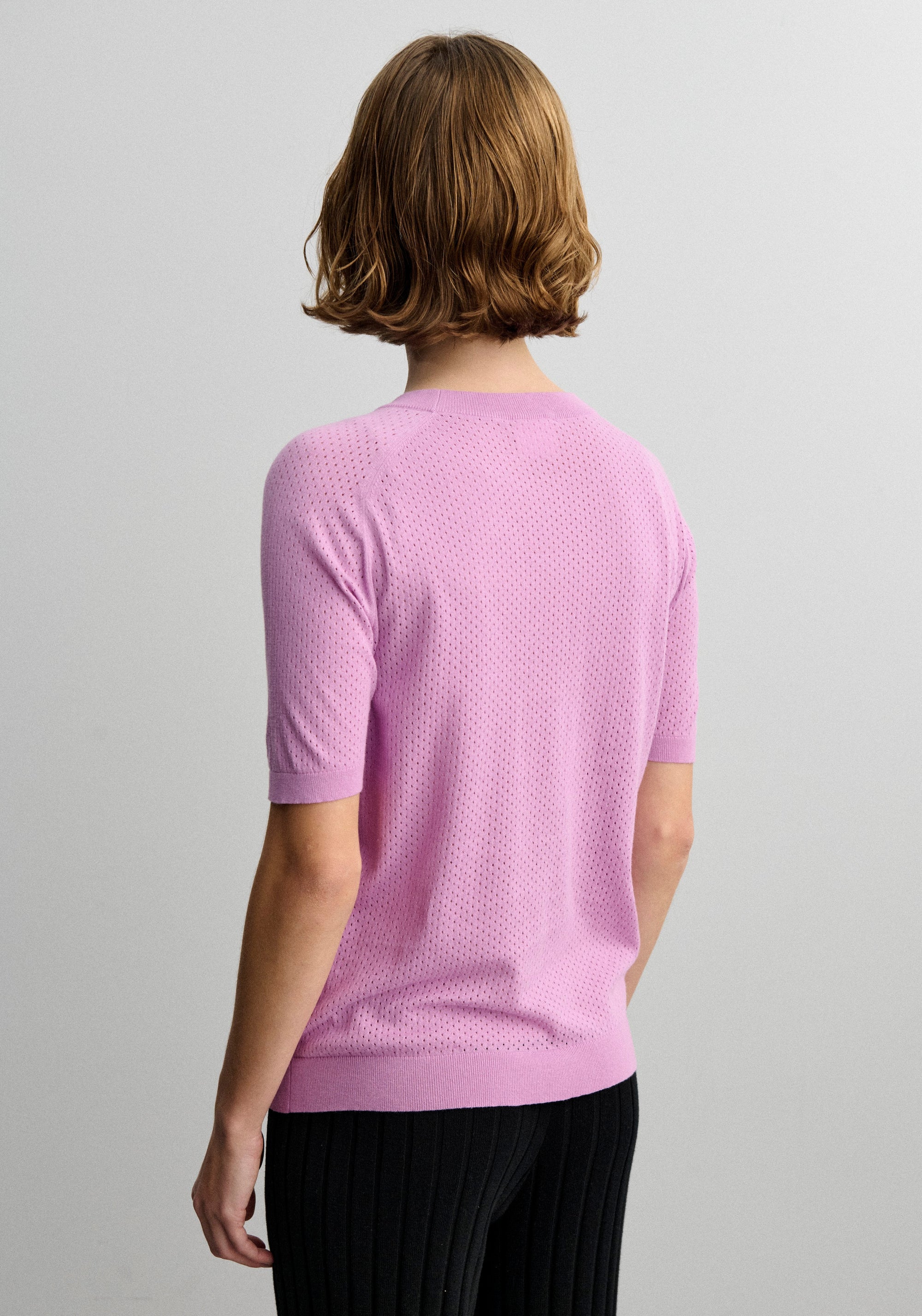 Tricou femei din bumbac - Pointelle extrafin Orchid