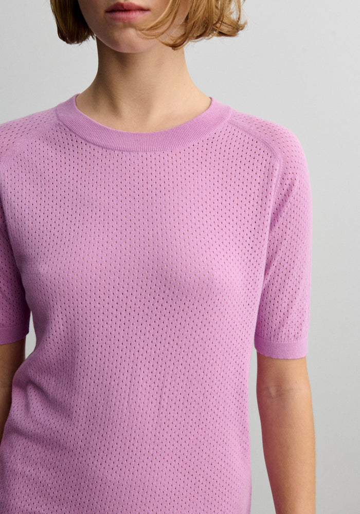 Tricou femei din bumbac - Pointelle extrafin Orchid