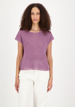 Tricou femei din in - Ella Lavender