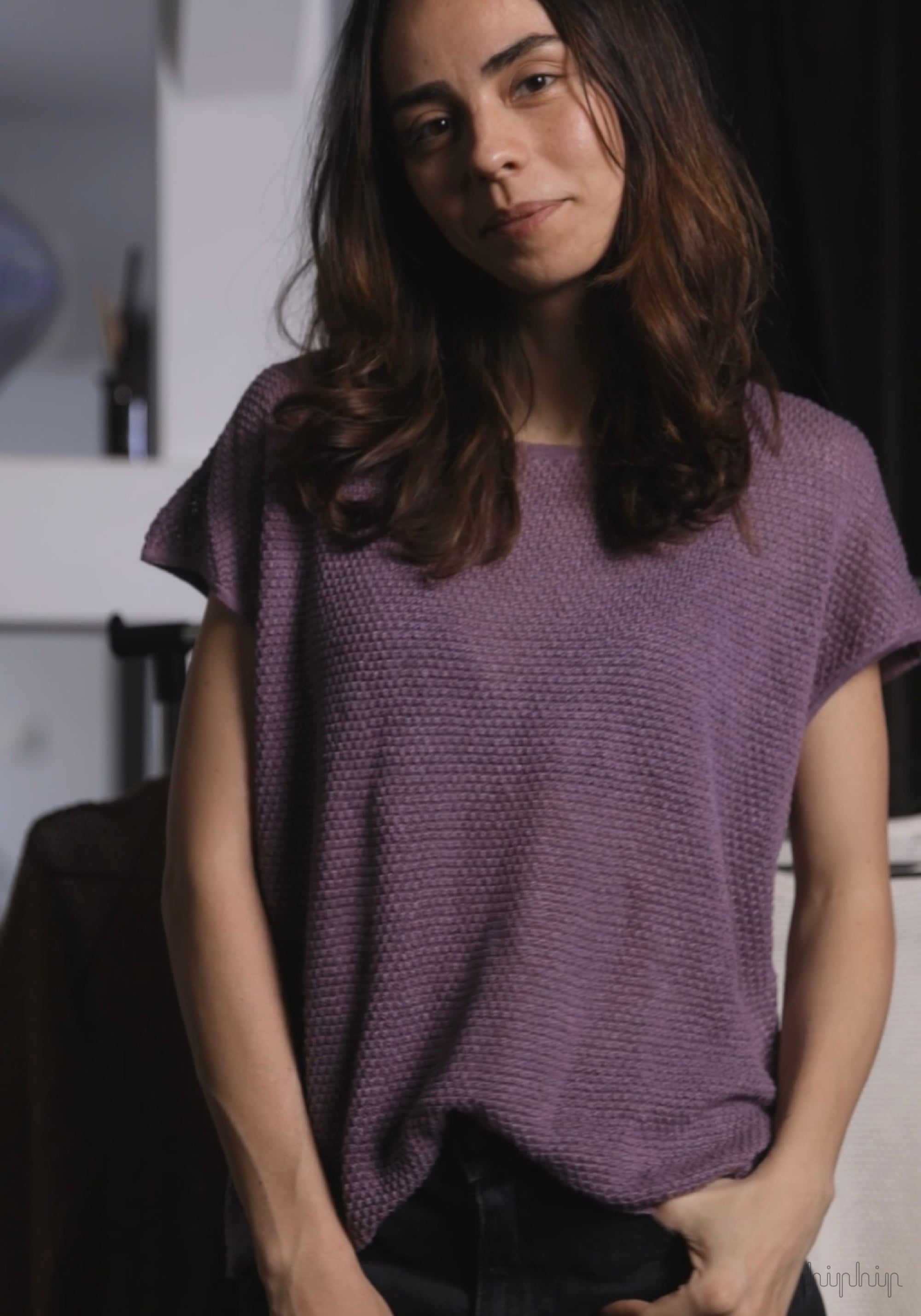 Tricou femei din in - Ella Lavender