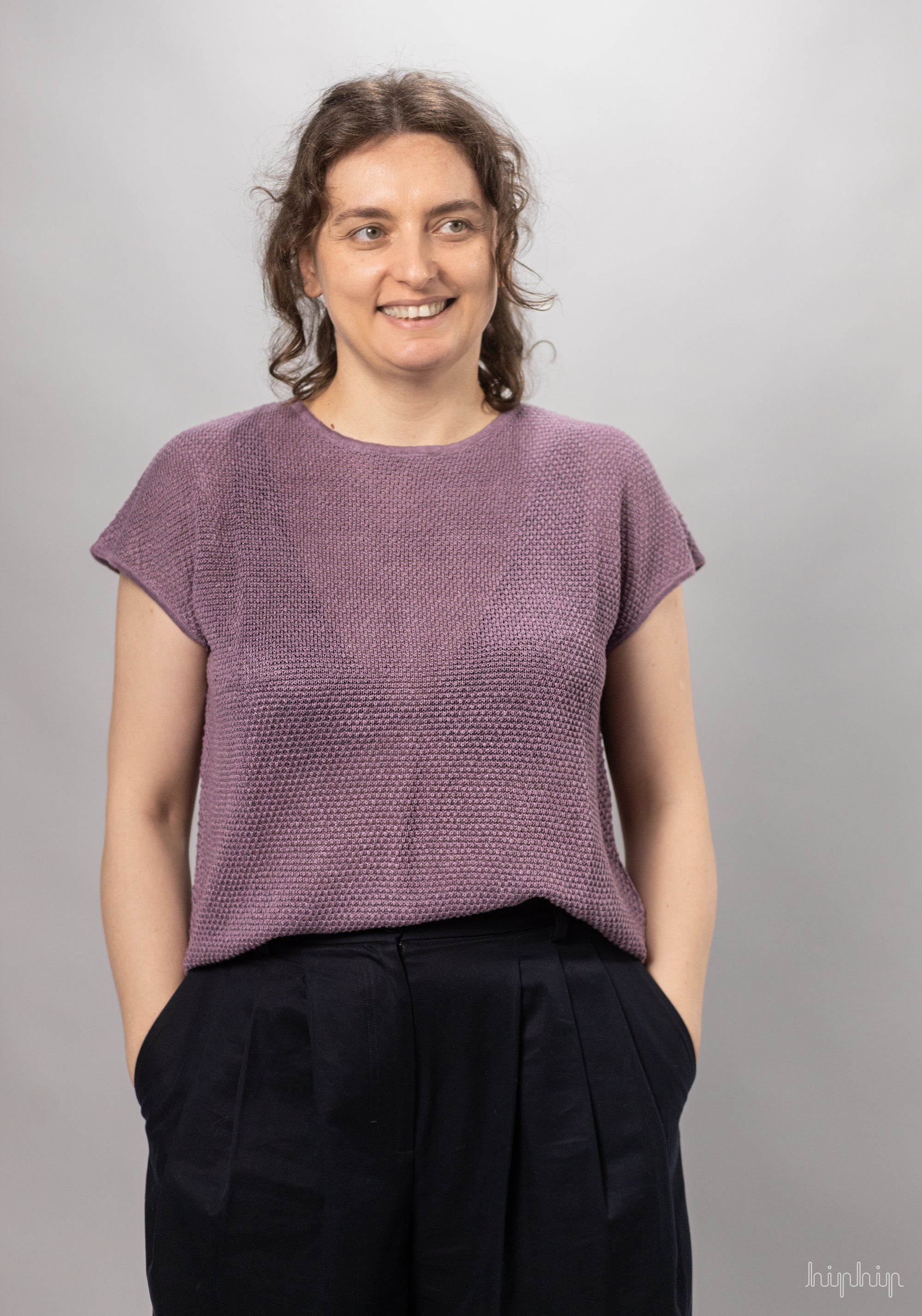Tricou femei din in - Ella Lavender