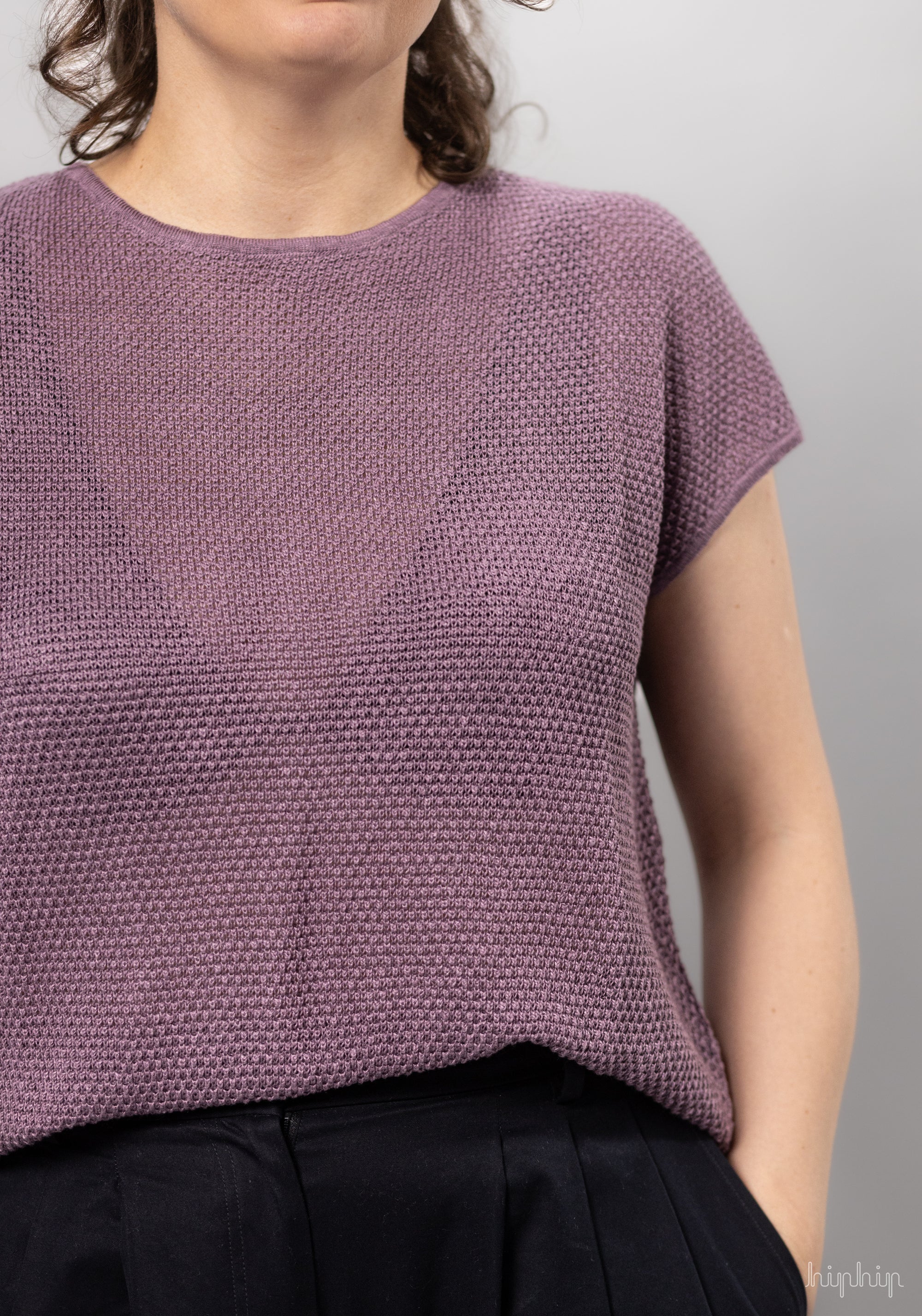 Tricou femei din in - Ella Lavender