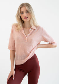 Tricou femei din in - Jazzy Peach