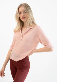 Tricou femei din in - Jazzy Peach