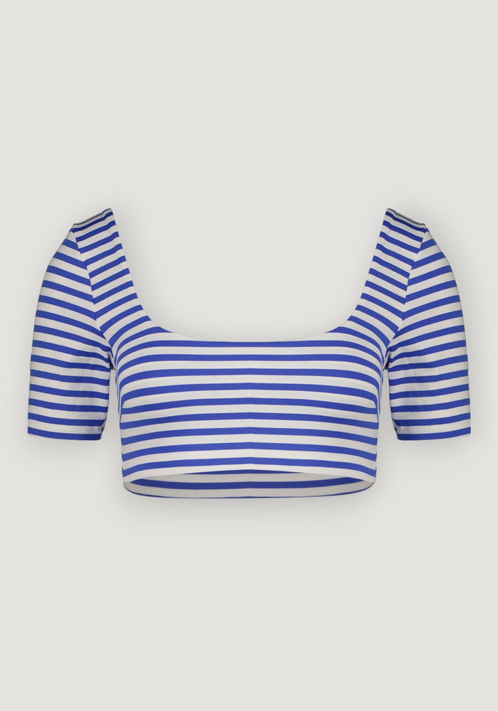 Tricou femei protecție UV - Agathe Cobalt Stripe Canopea HipHip.ro