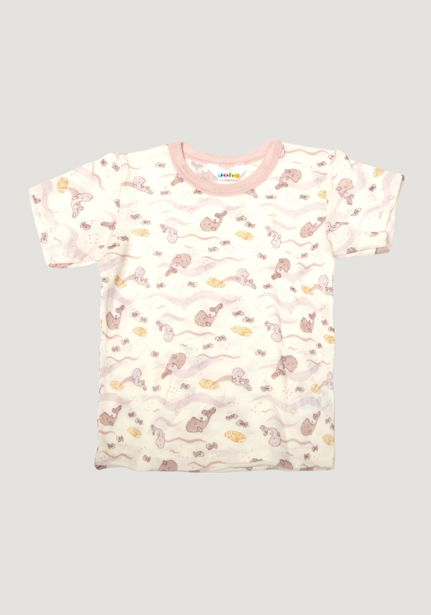 Tricou lână de vară - Sea Pink Joha HipHip.ro