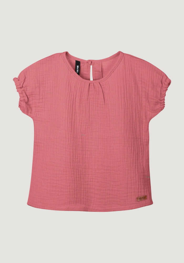Tricou din muselină dublă de bumbac - Mauve Pure Pure HipHip.ro