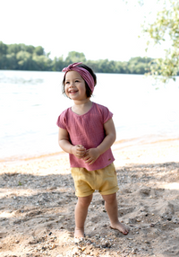 Tricou din muselină dublă de bumbac - Mauve Pure Pure HipHip.ro