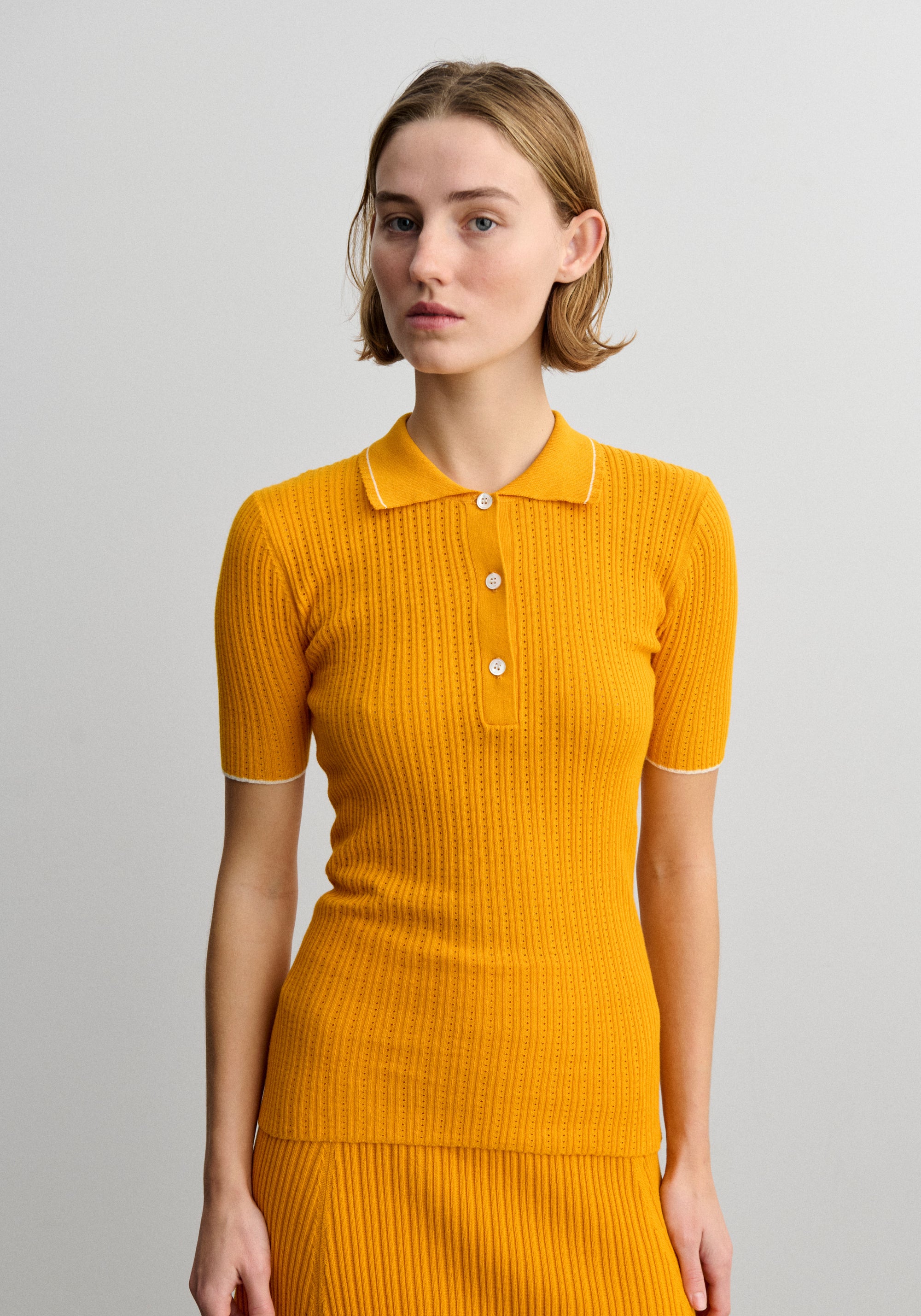 Tricou polo femei din bumbac - Rib extrafin Sunflower