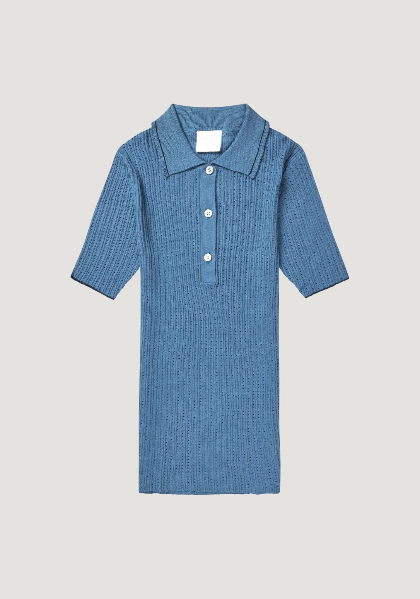 Tricou polo femei din bumbac - Rib extrafin Washed Indigo