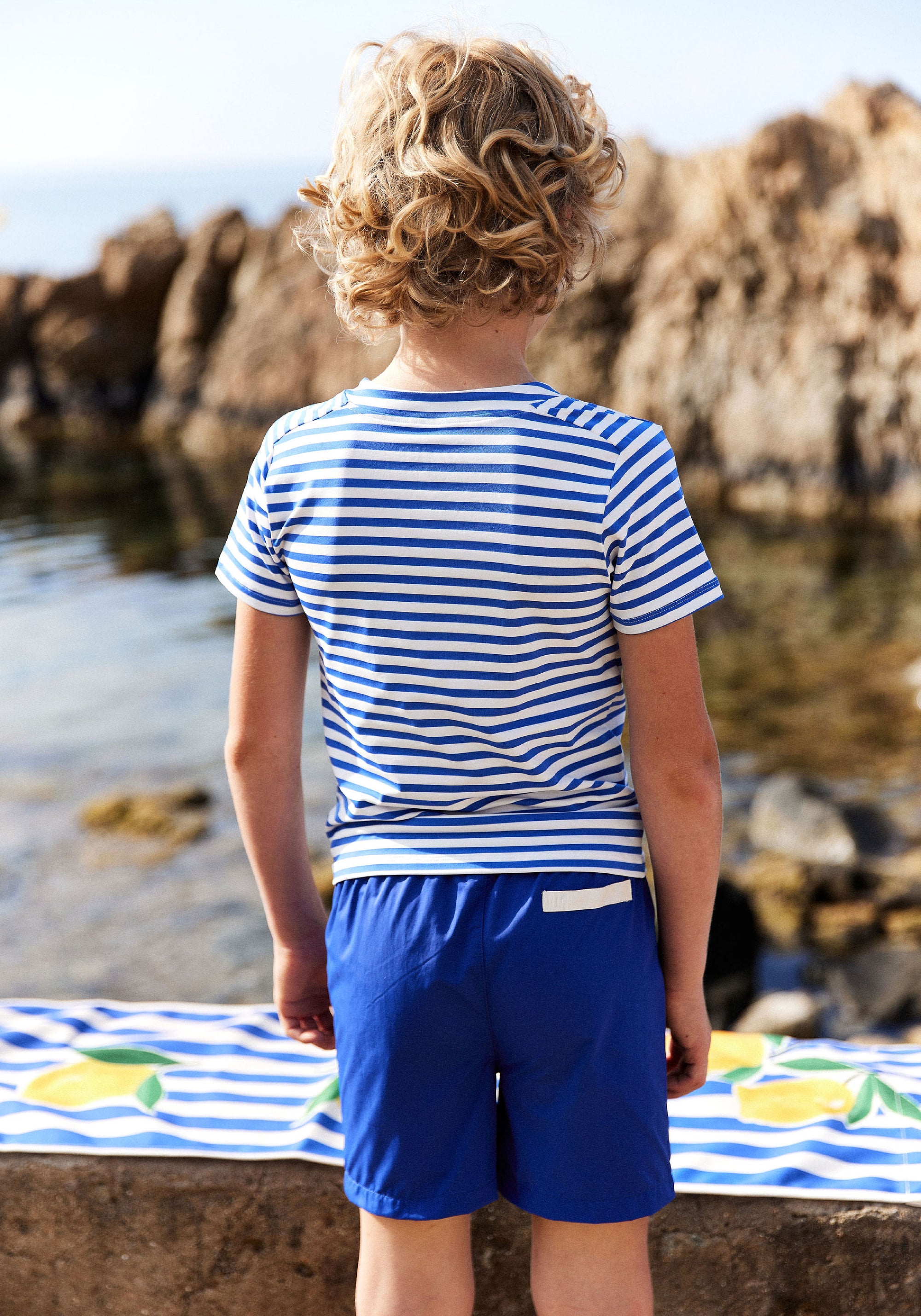 Tricou protecție UV - Louis Cobalt Stripe