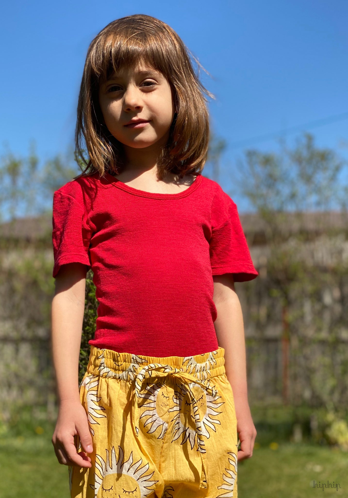 Tricou seamless din lână merinos și mătase - Red