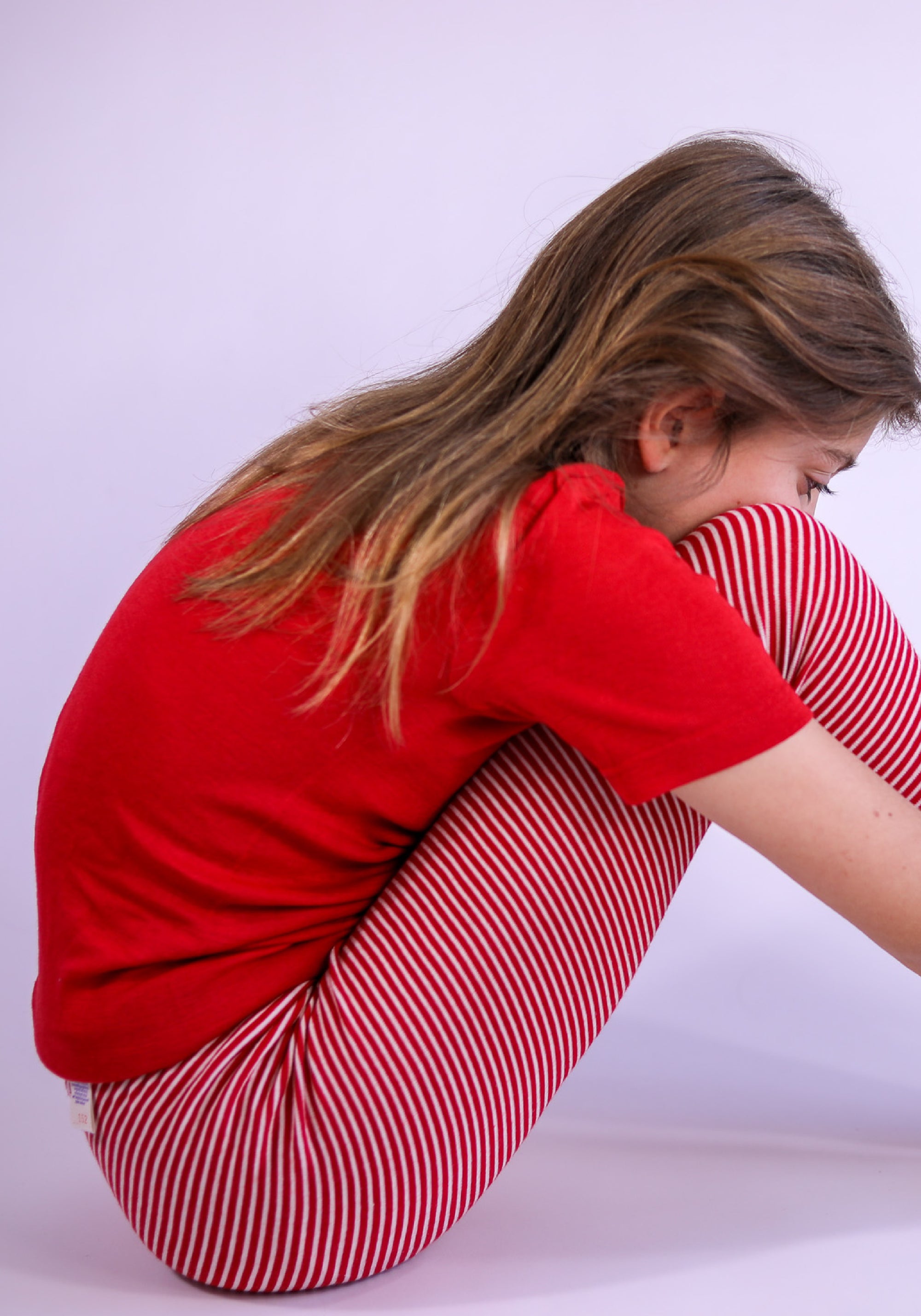 Tricou seamless din lână merinos și mătase - Red