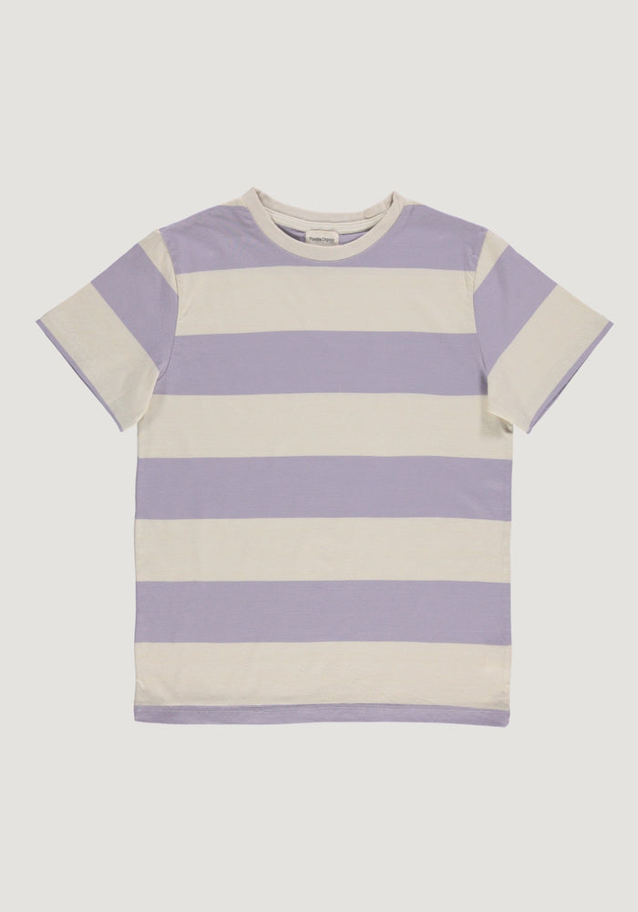Tricou unisex din bumbac - Camiseta Stripe Lavender Poudre Organic HipHip.ro