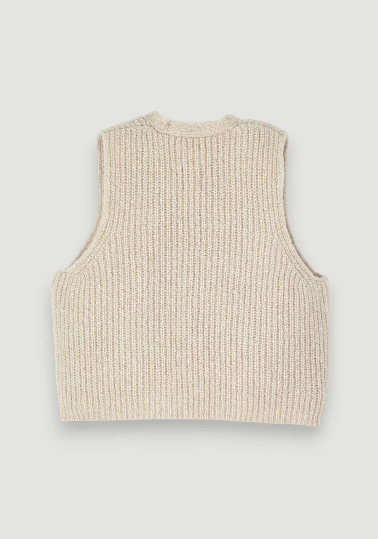 Vestă din alpaca, lână merinos și mătase - Beige
