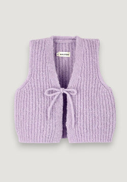 Vestă din alpaca, lână merinos și mătase - Lilac
