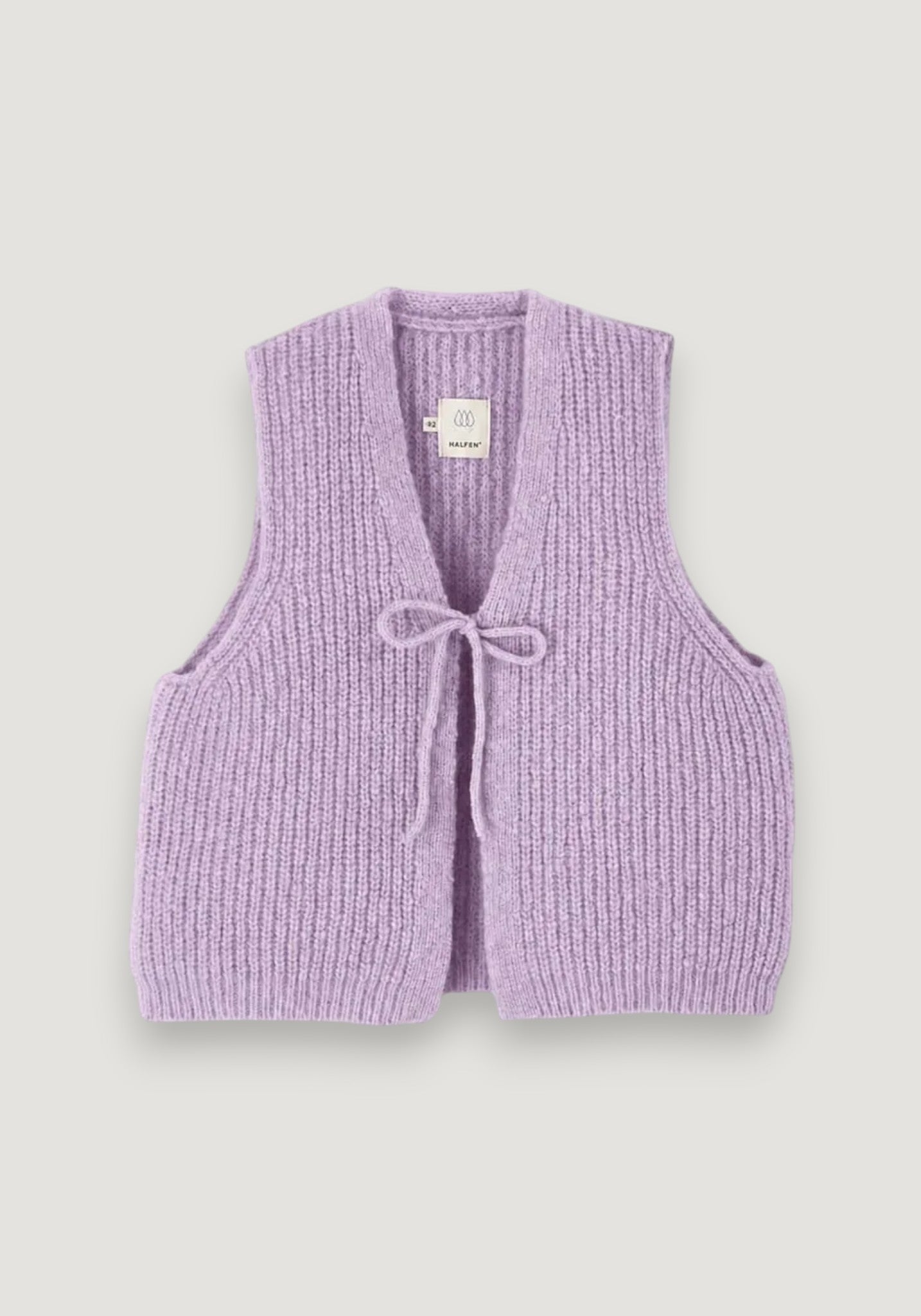 Vestă din alpaca, lână merinos și mătase - Lilac