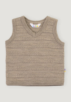 Vestă din lână merinos - Sailor Beige