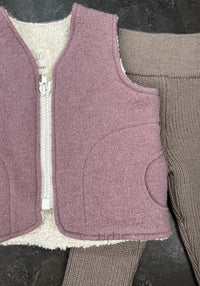 Vestă Teddy dublată din lână fiartă - Mauve Halfen HipHip.ro