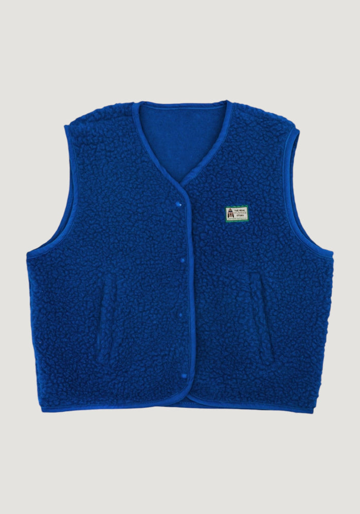 Vestă femei fleece din lână merinos - Teddy Cobalt M