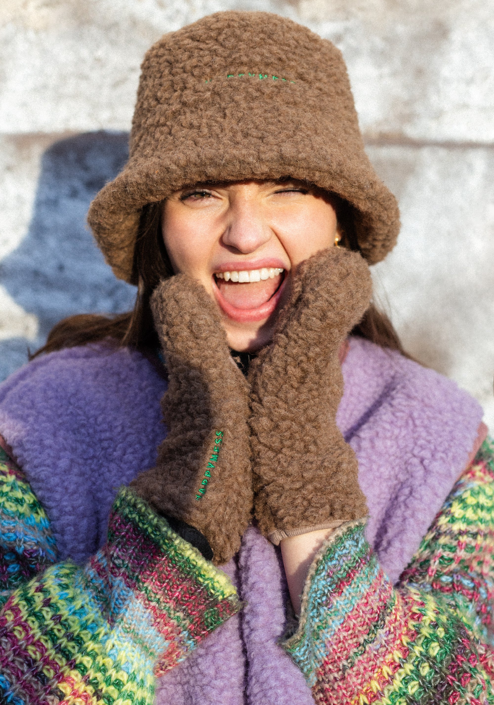 Vestă femei fleece din lână merinos - Teddy Lilac Cloud