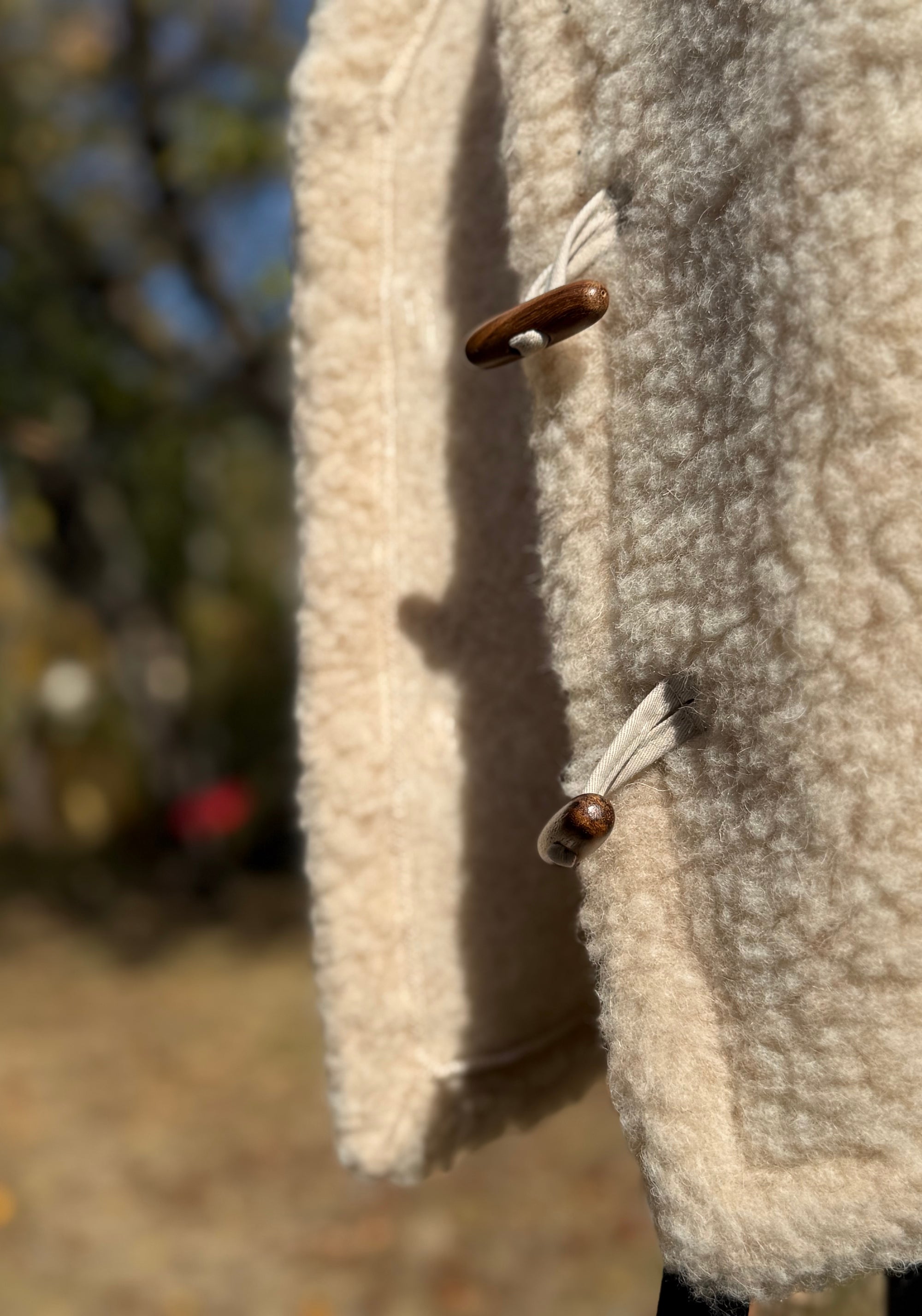 Vestă fleece din lână merinos - Teddy Almond