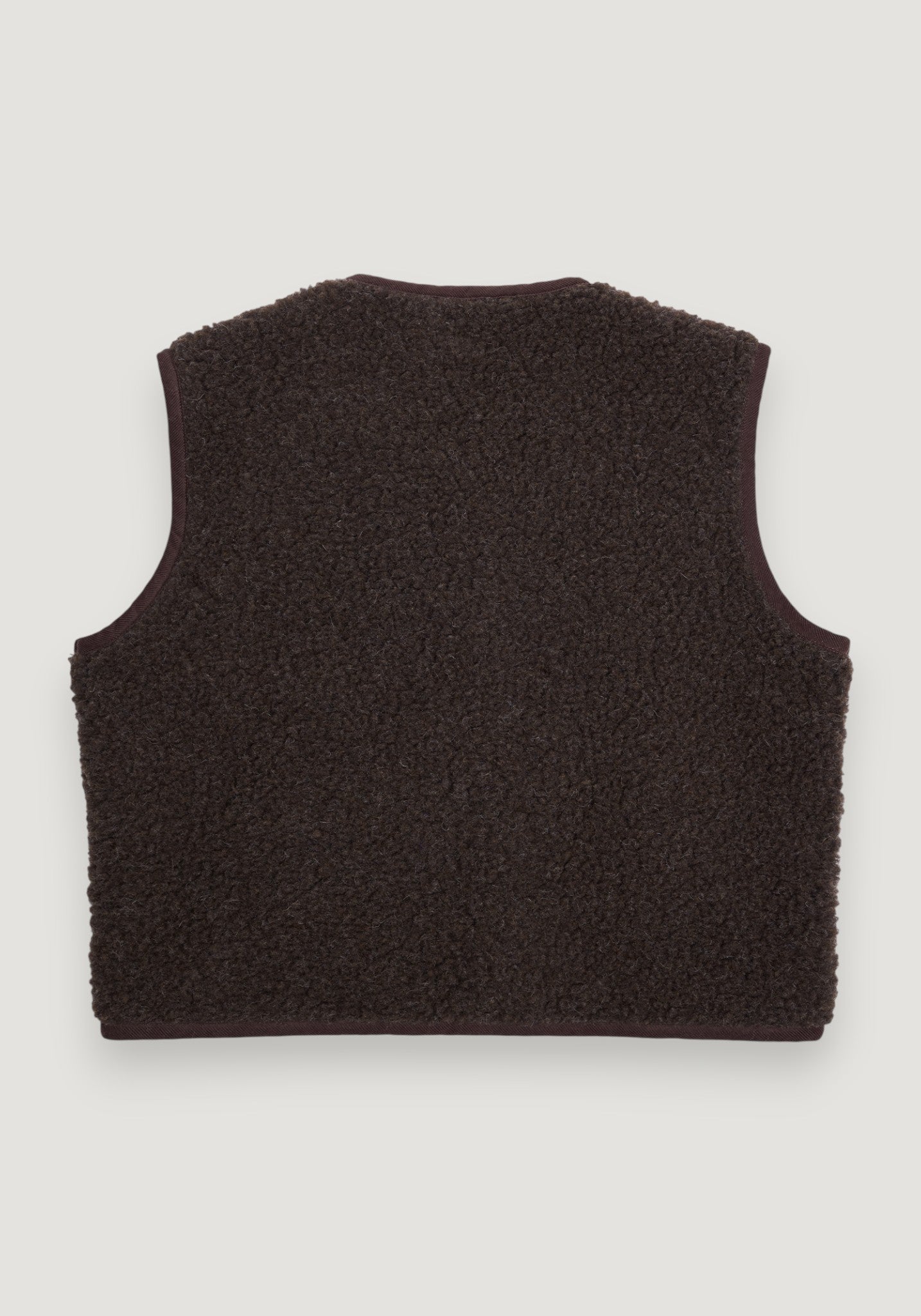 Vestă fleece din lână merinos - Teddy Chocolate Brown