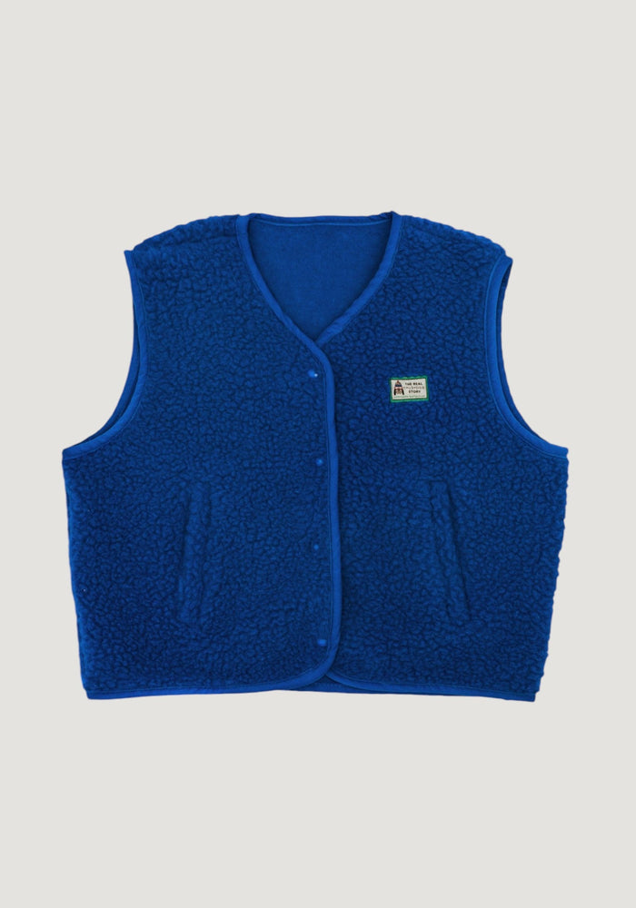 Vestă fleece din lână merinos - Teddy Cobalt 98/104