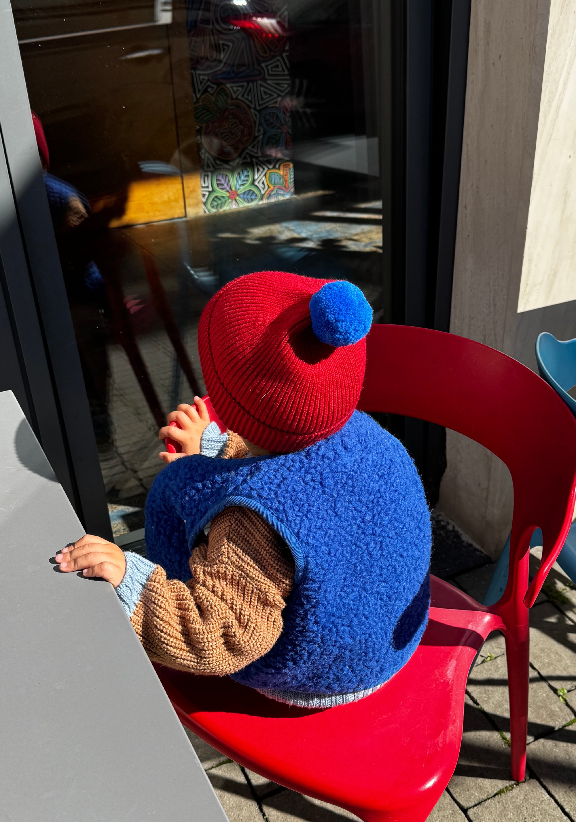 Vestă fleece din lână merinos - Teddy Cobalt