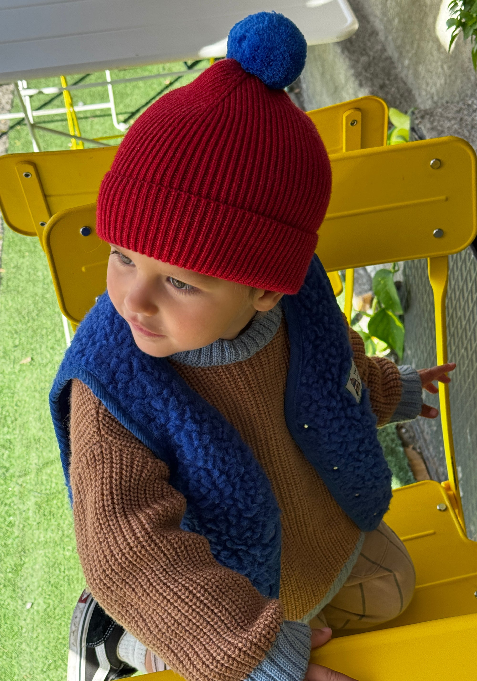 Vestă fleece din lână merinos - Teddy Cobalt