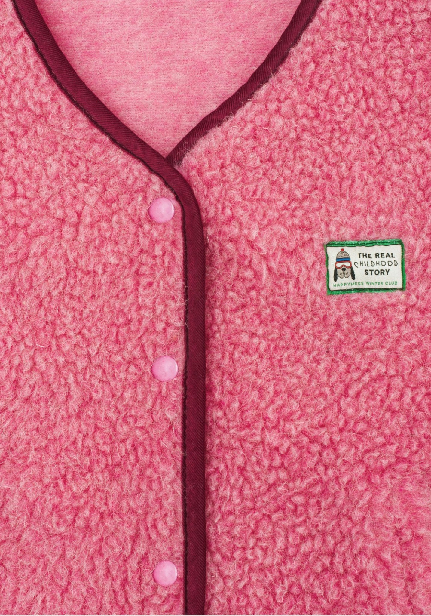 Vestă fleece din lână merinos - Teddy Dusty Pink