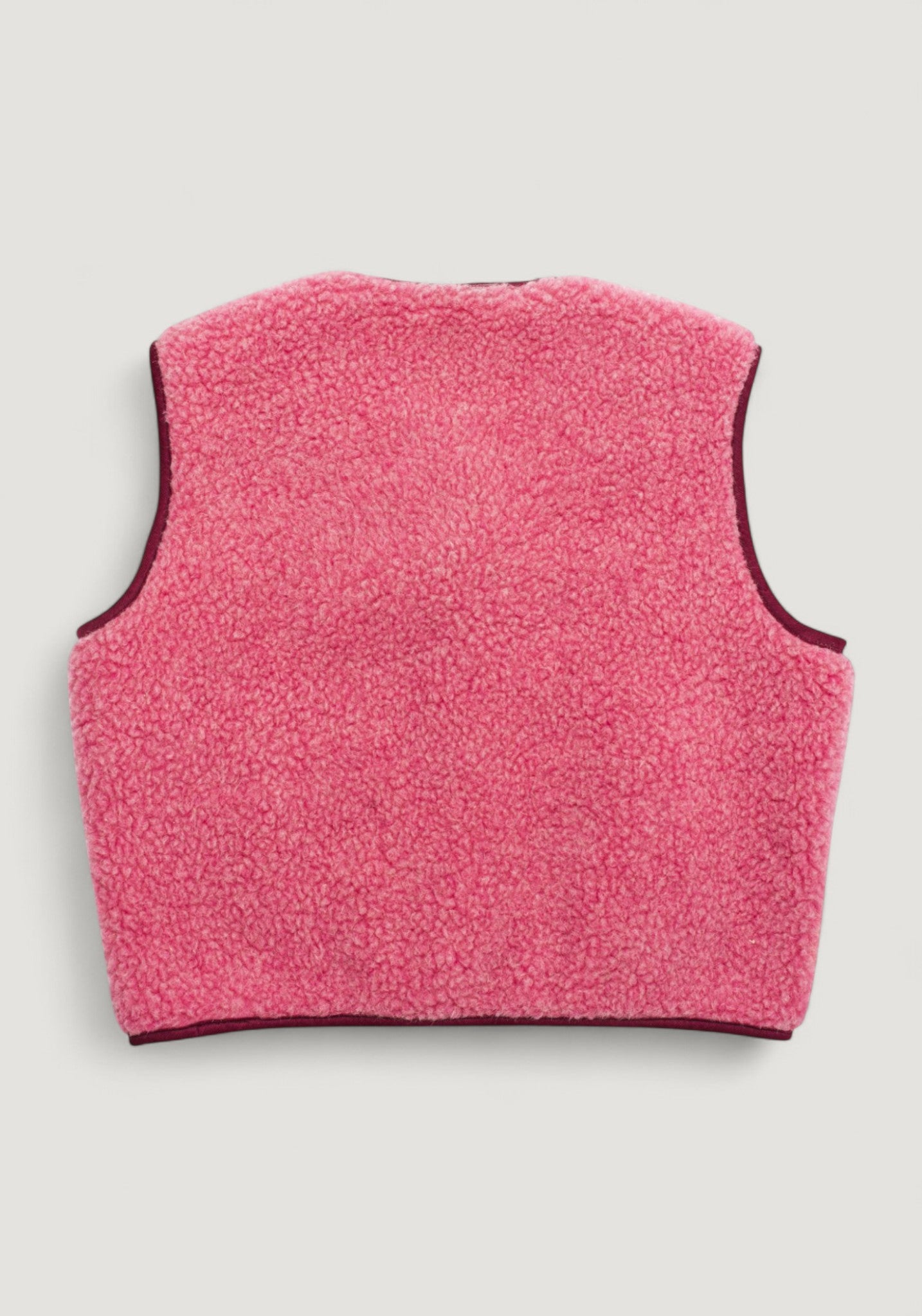 Vestă fleece din lână merinos - Teddy Dusty Pink