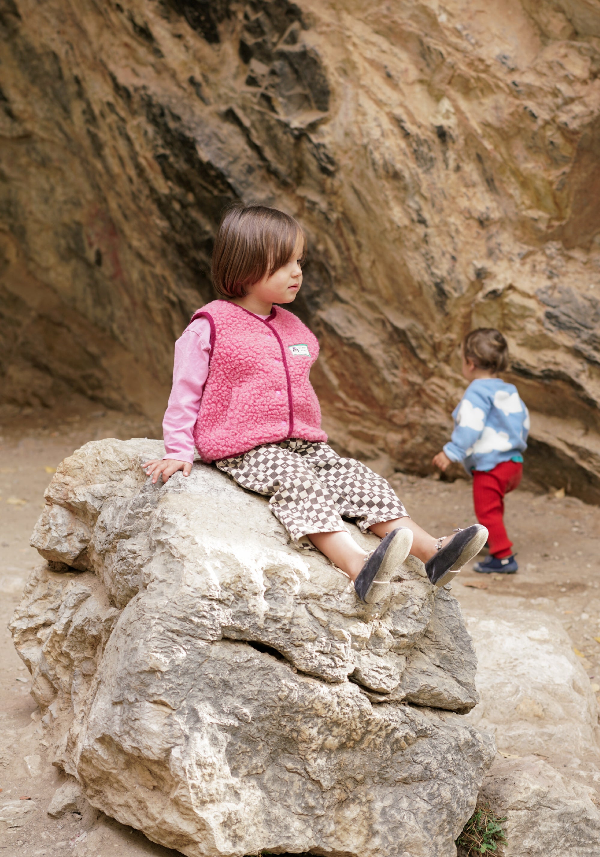 Vestă fleece din lână merinos - Teddy Dusty Pink