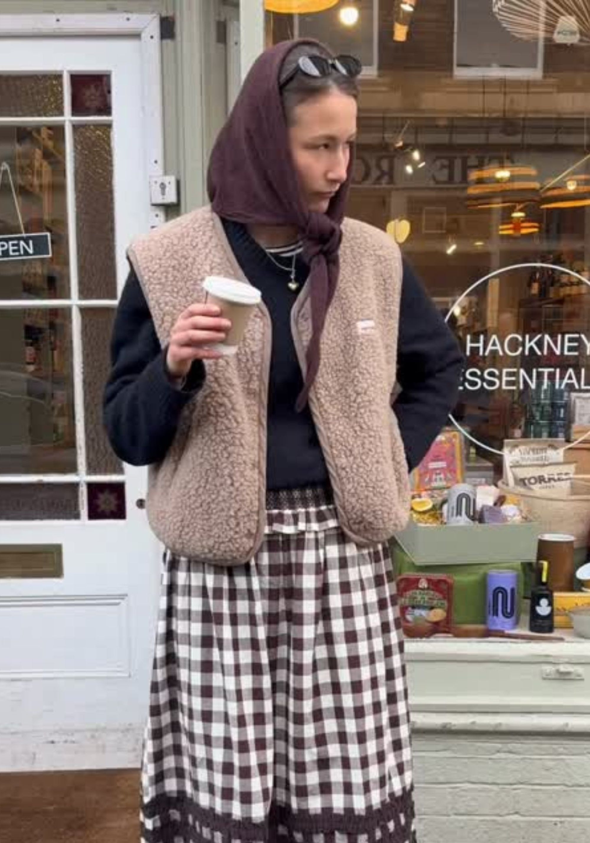 Vestă fleece din lână merinos - Teddy Hazelnut