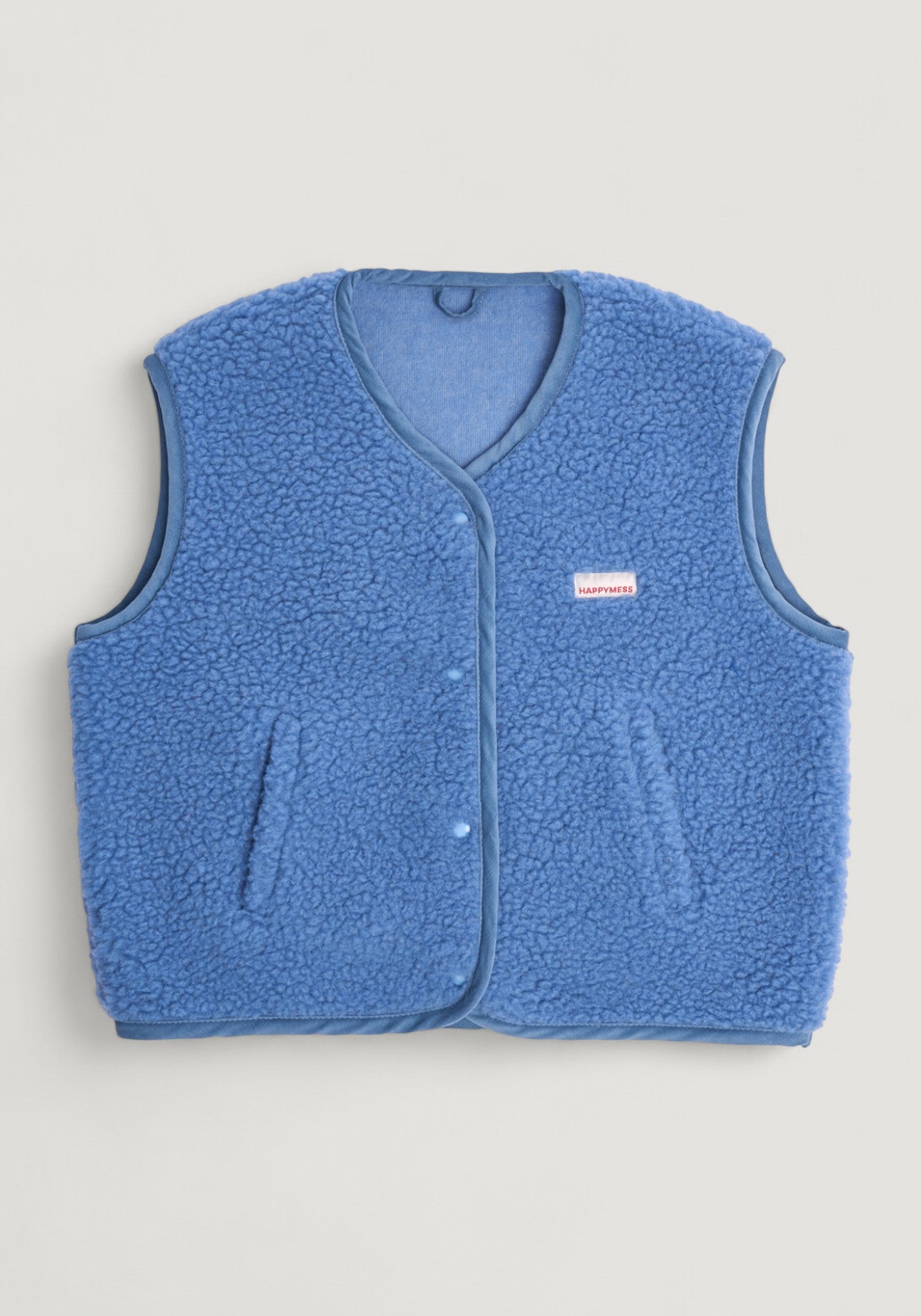 Vestă fleece din lână merinos - Teddy Ice Blue