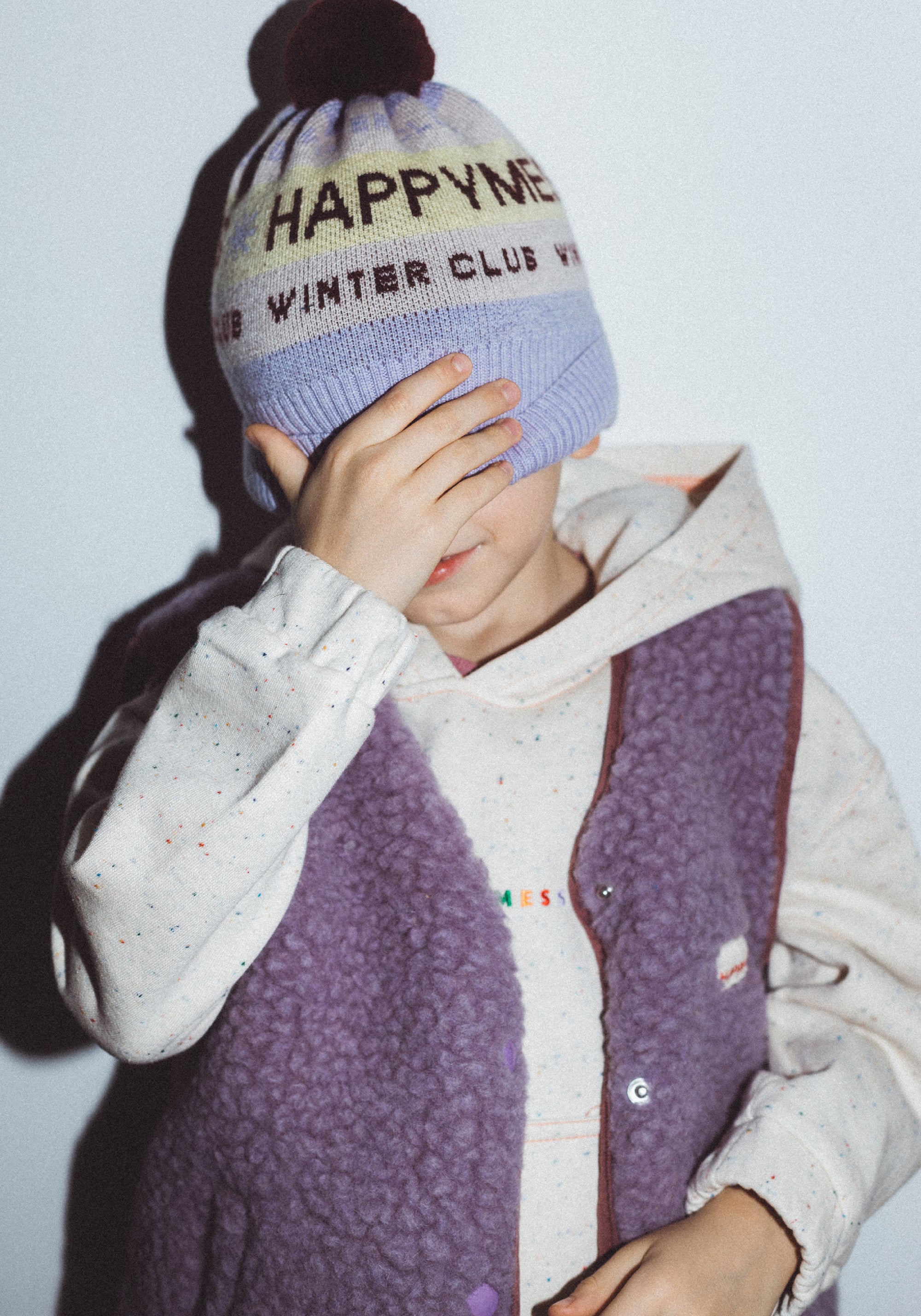 Vestă fleece din lână merinos - Teddy Lilac Cloud