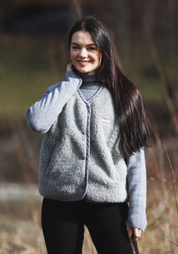 Vestă fleece din lână merinos - Teddy Stone Grey