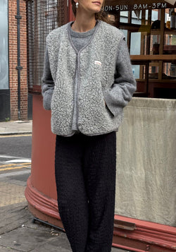 Vestă fleece din lână merinos - Teddy Stone Grey