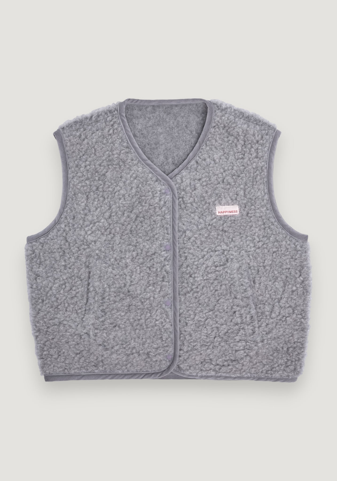 Vestă fleece din lână merinos - Teddy Stone Grey