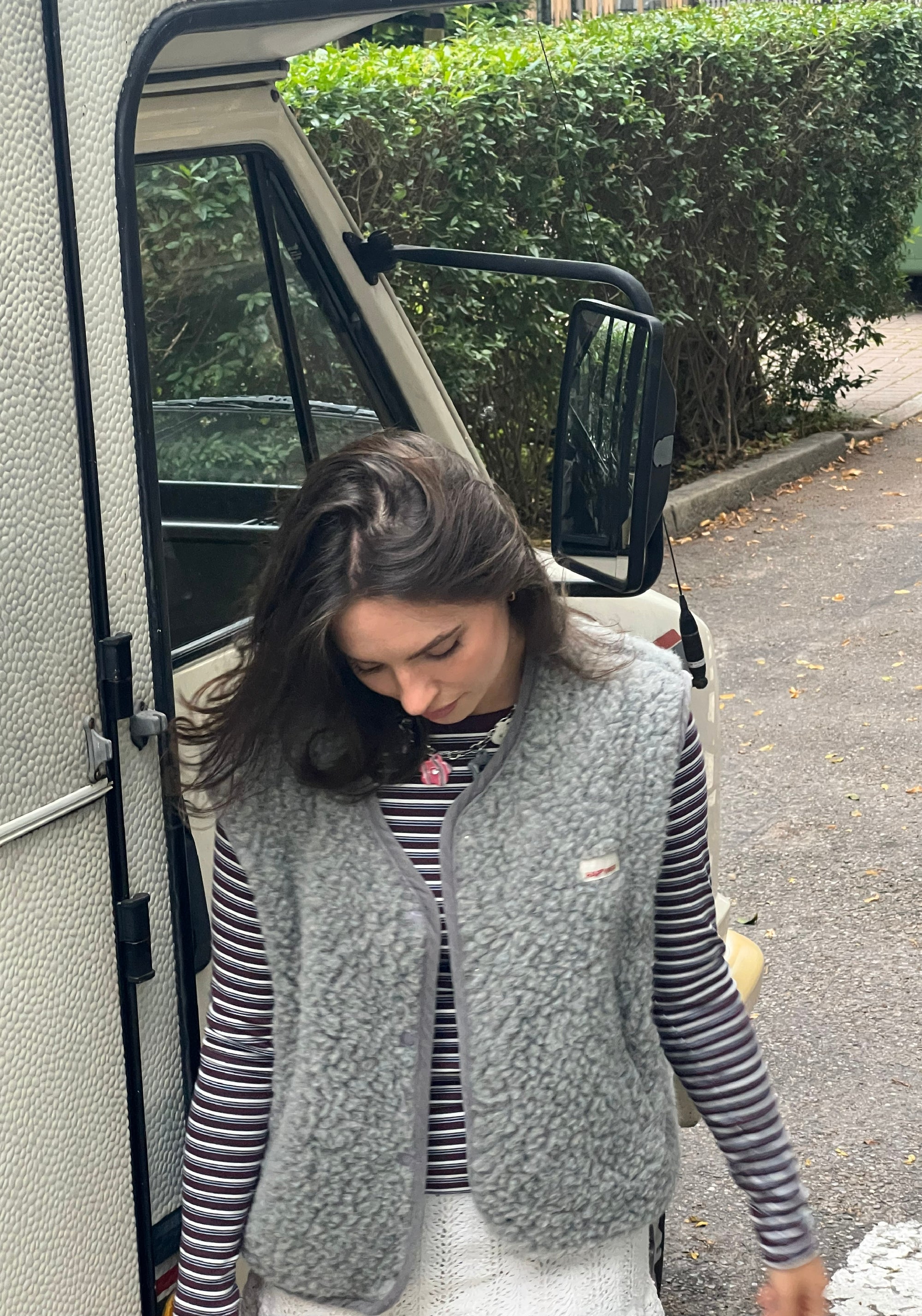 Vestă fleece din lână merinos - Teddy Stone Grey