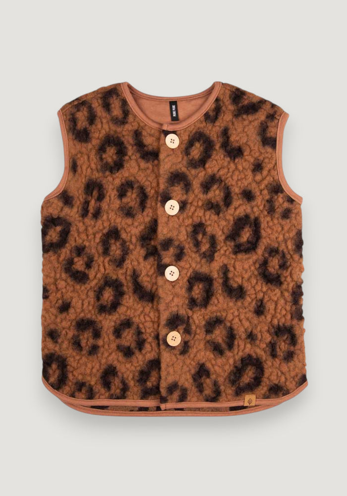 Vestă fleece din lână - Mocca Brown 86/92