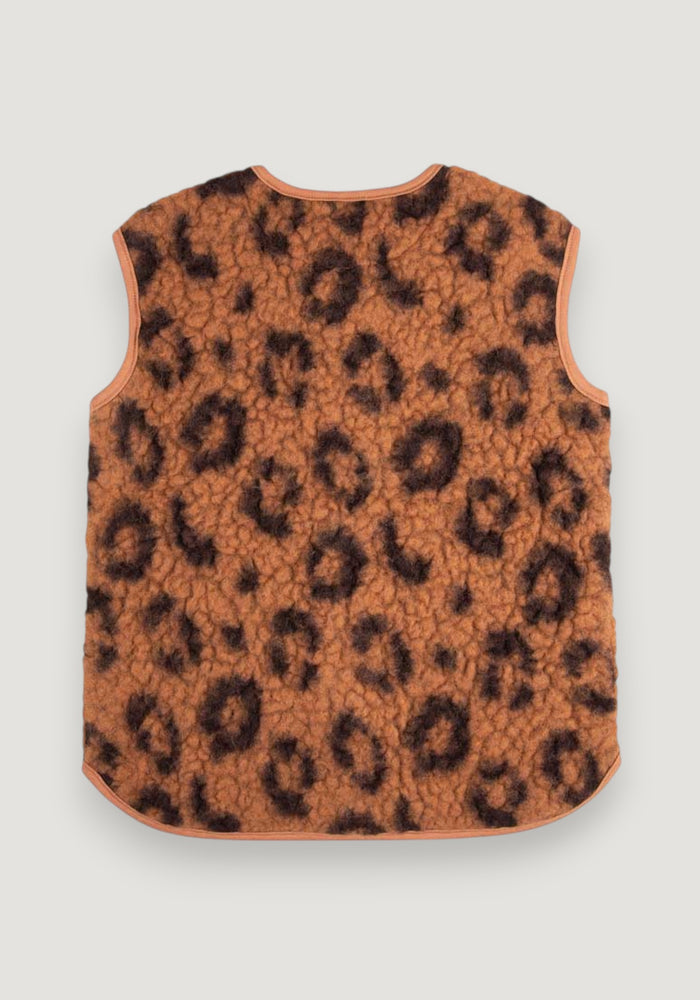 Vestă fleece din lână - Mocca Brown 86/92