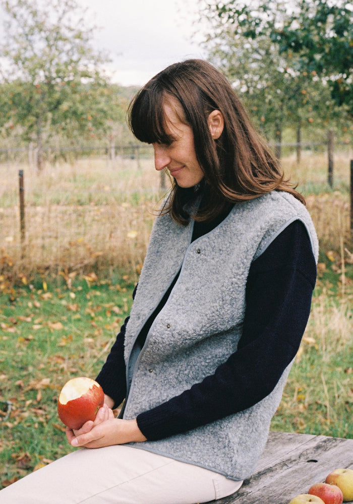 Vestă fleece din lână - Sheep Grey