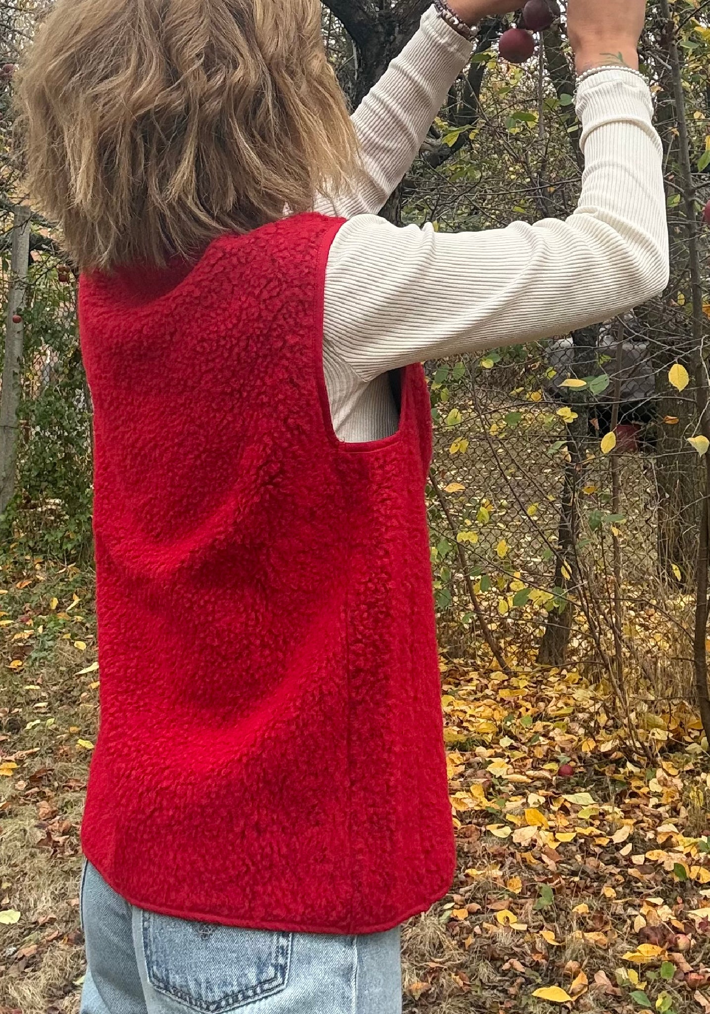 Vestă fleece din lână - Sheep Red