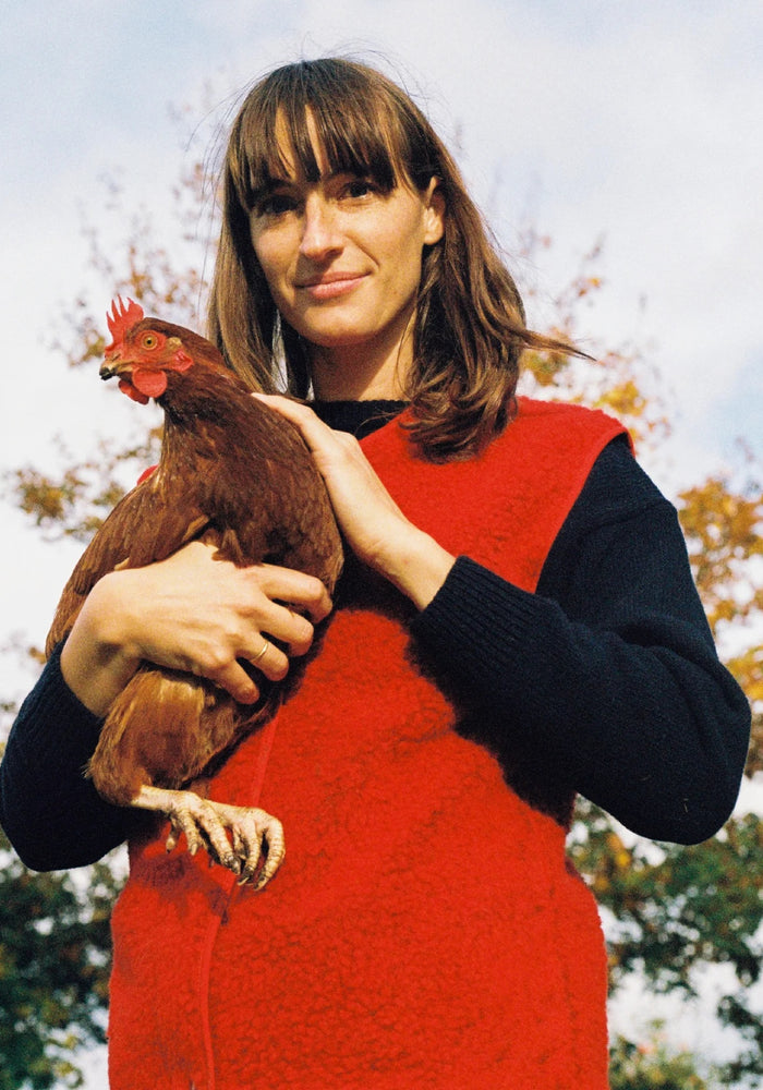 Vestă fleece din lână - Sheep Red