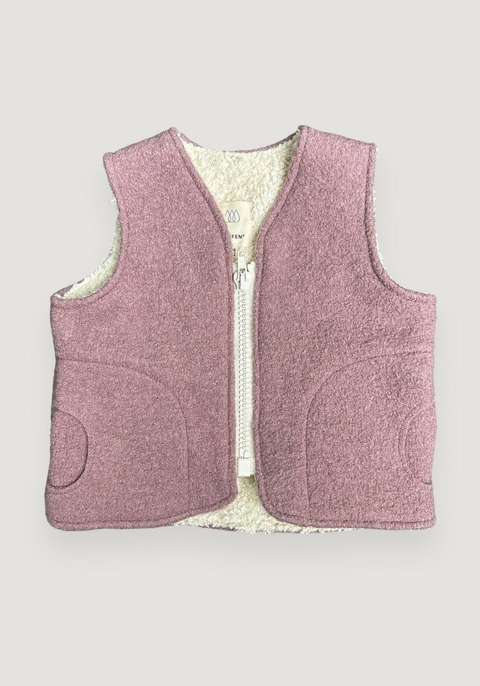 Vestă Teddy dublată din lână fiartă - Mauve Halfen HipHip.ro