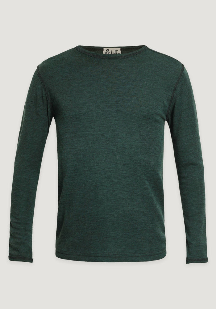 Bluză bărbați din lână merinos - Dark Green Jalfe HipHip.ro