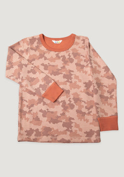 Bluză din lână merinos și bumbac - Camouflage Peach Joha HipHip.ro