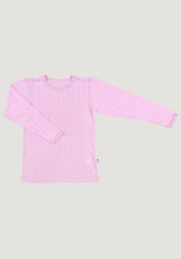 Bluză Eyelet din lână merinos si mătase - Basic Pink Joha HipHip.ro