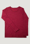 Bluză femei din lână merinos - Basic Fuchsia Melange XS